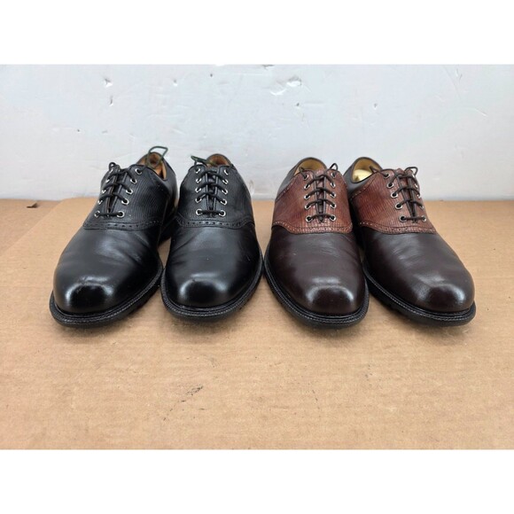 Footjoy Golf Shoes Mens Brown Black Leather Oxford MyJoys Spikeless 8  XXW 2OF main image 9